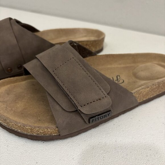 FITORY Women's Flat Sandals with Adjustable Straps, Open Size 10 US - Picture 2 of 10